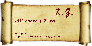 Körmendy Zita névjegykártya
