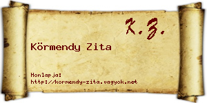 Körmendy Zita névjegykártya