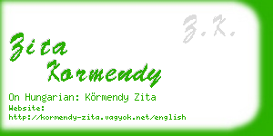 zita kormendy business card